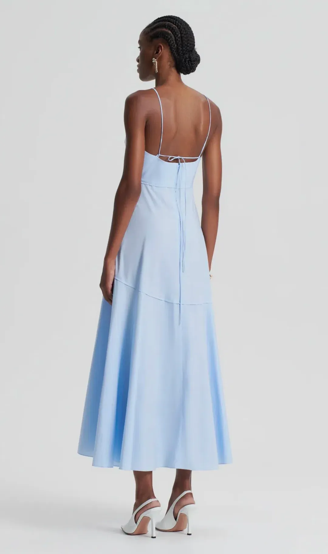 Scanlan Theodore Parachute Strappy Dress in  Tinted Blue Size 6 / XS for rent on The Volte - main image