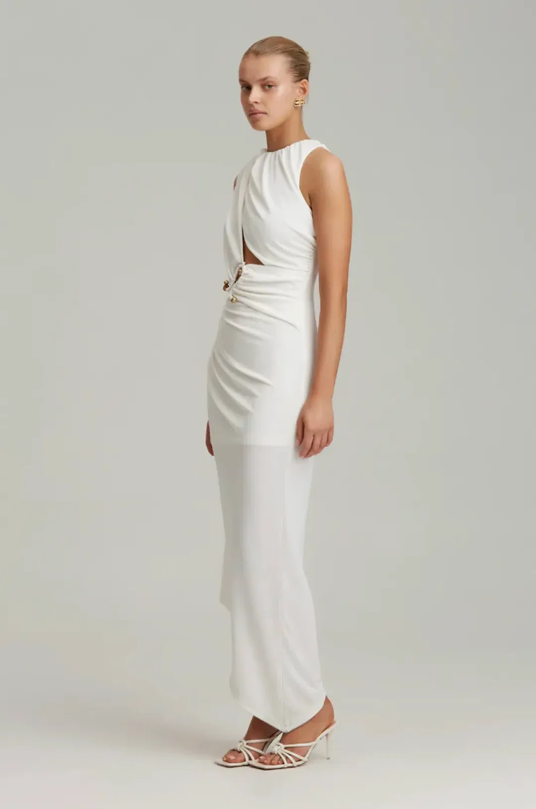 C/MEO Collective Entropy Midi Dress White Size 6 for rent on The Volte - main image