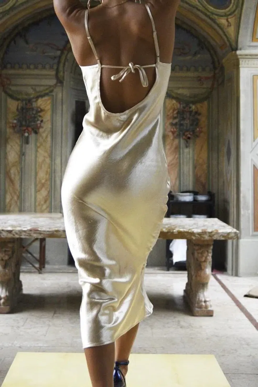 Rat & Boa Sofia Midi Dress Gold Size S / AU 8 for rent on The Volte - main image