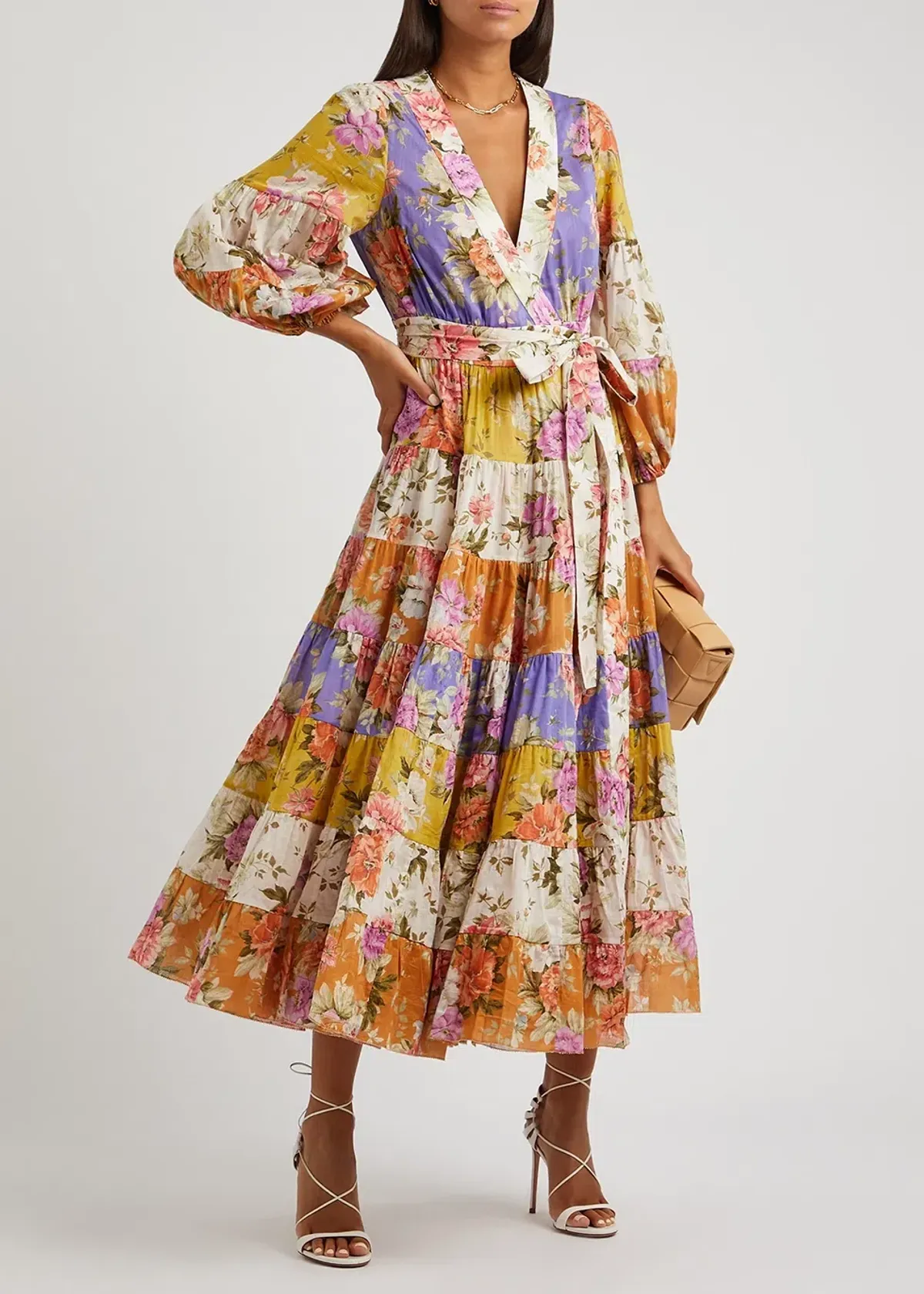 Zimmermann The Pattie Wrap Midi Dress in Spliced Size 2/ Au 12 for rent on The Volte - main image
