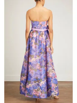Zimmermann High Tide Strapless Dress Purple Ikat Floral Size 0 / AU 8 for rent on The Volte - image 2
