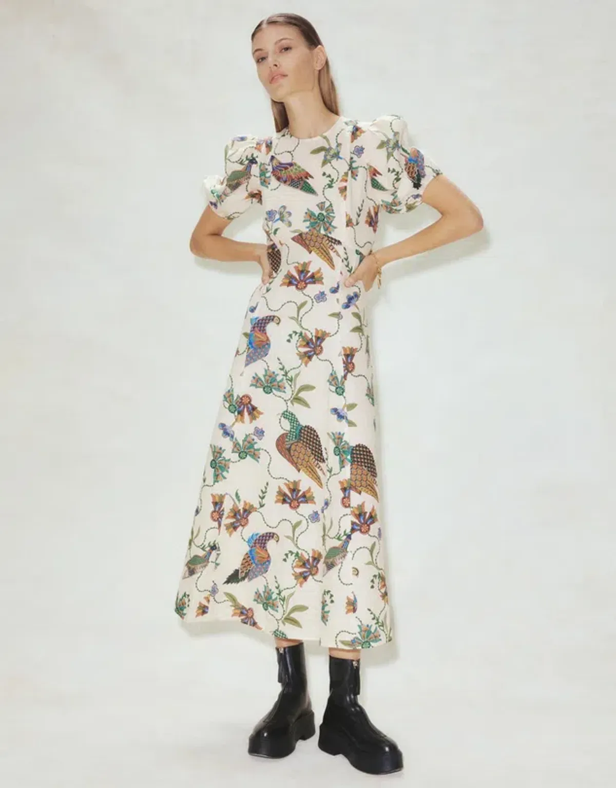 Alemais Birdie Midi Dress Multi Size AU 10 for rent on The Volte - main image