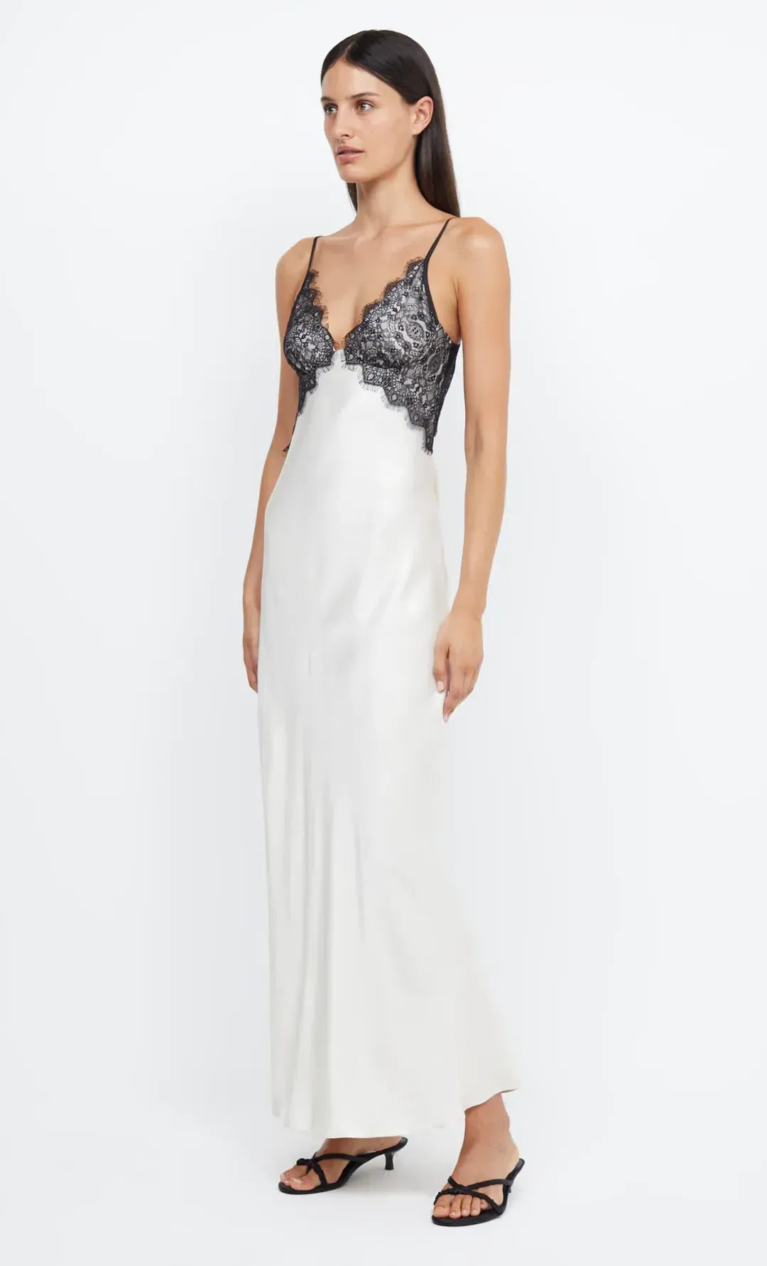 Bec & Bridge Emery Lace Maxi Dress White/Black Size 6 for rent on The Volte - main image