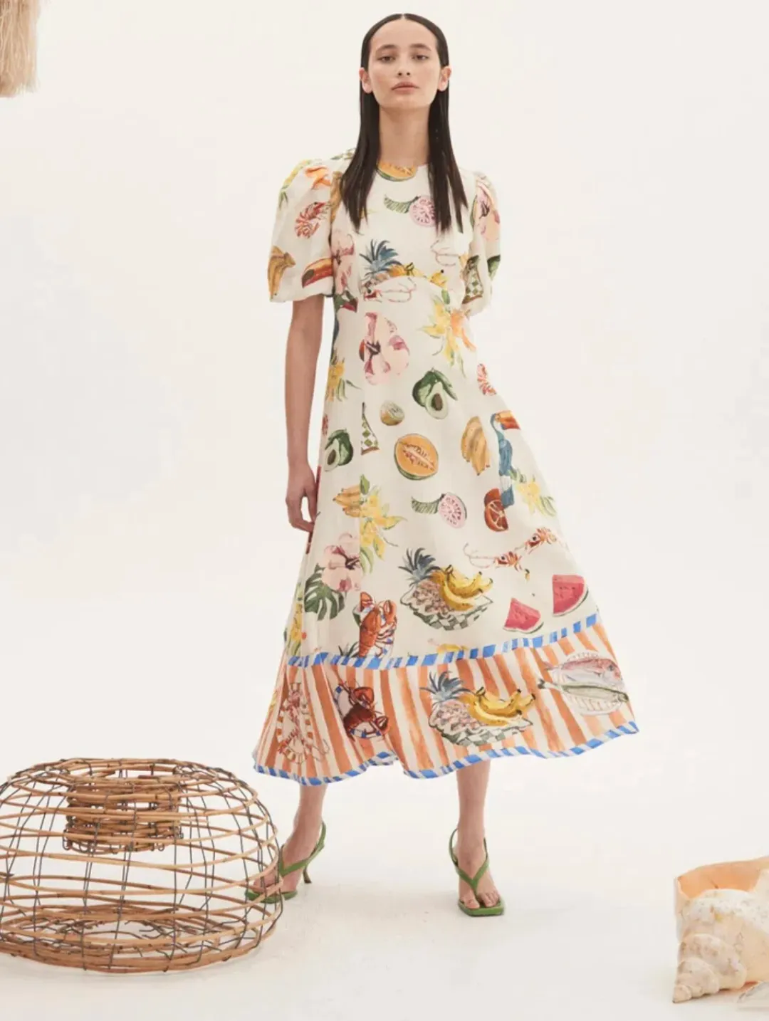 Alemais Theo Midi Dress Print Size 10  for rent on The Volte - main image