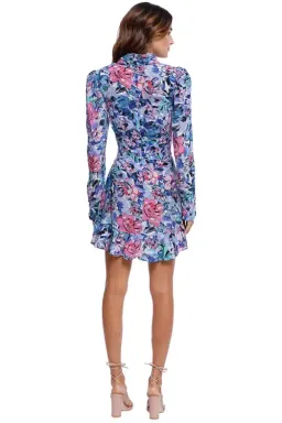 Rebecca Vallance La Violette Mini Dress Blue Multi Print Size 12 for rent on The Volte - image 3