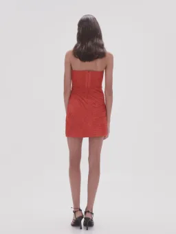 Aje Amina Ruched Red Dress Size 10  for rent on The Volte - image 2