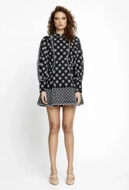 Alice Mccall Black Angels Sleeve Mini Dress Black/White Print Size 10 for rent on The Volte - image 4