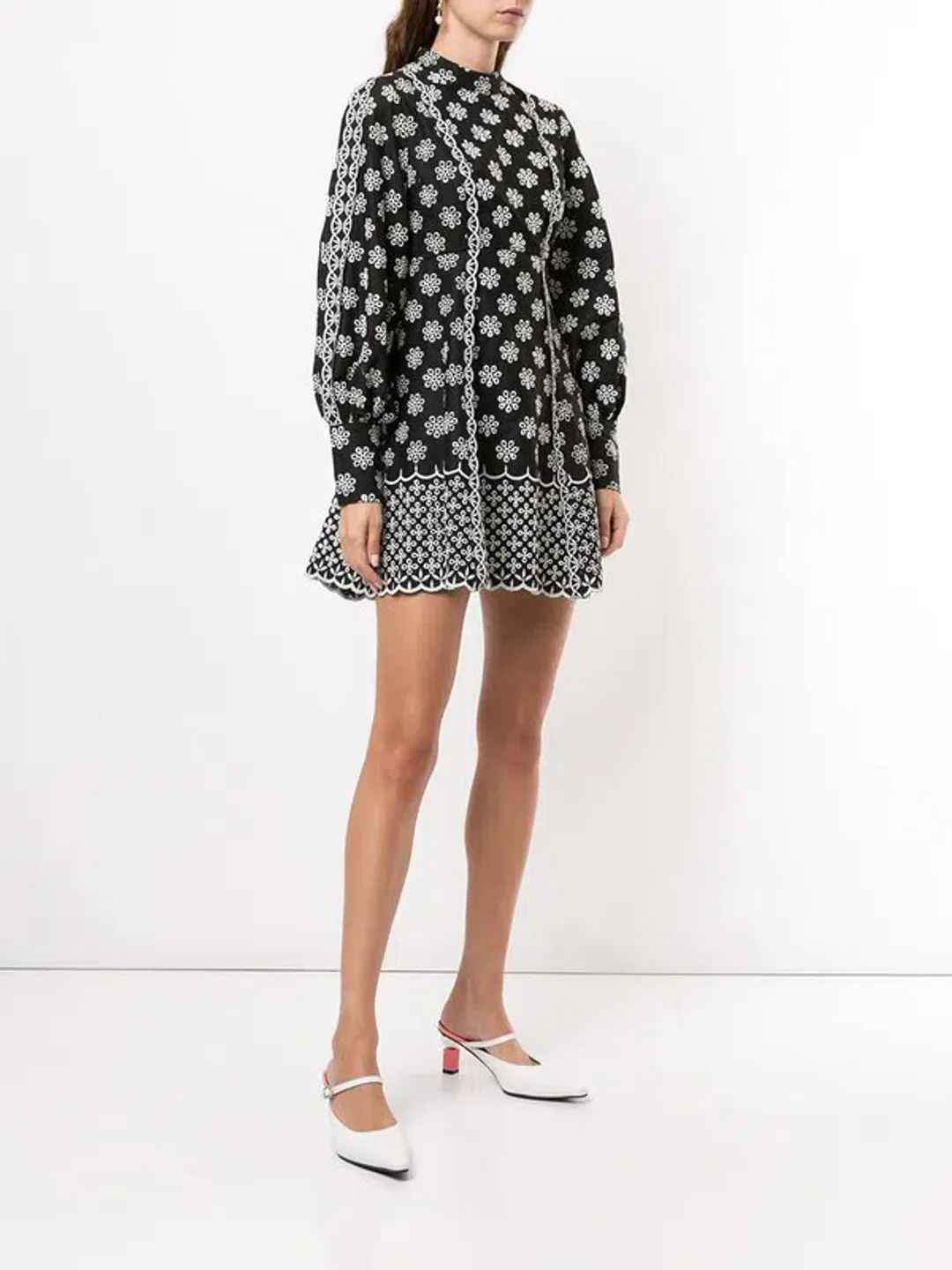 Alice Mccall Black Angels Sleeve Mini Dress Black/White Print Size 10 for rent on The Volte - main image