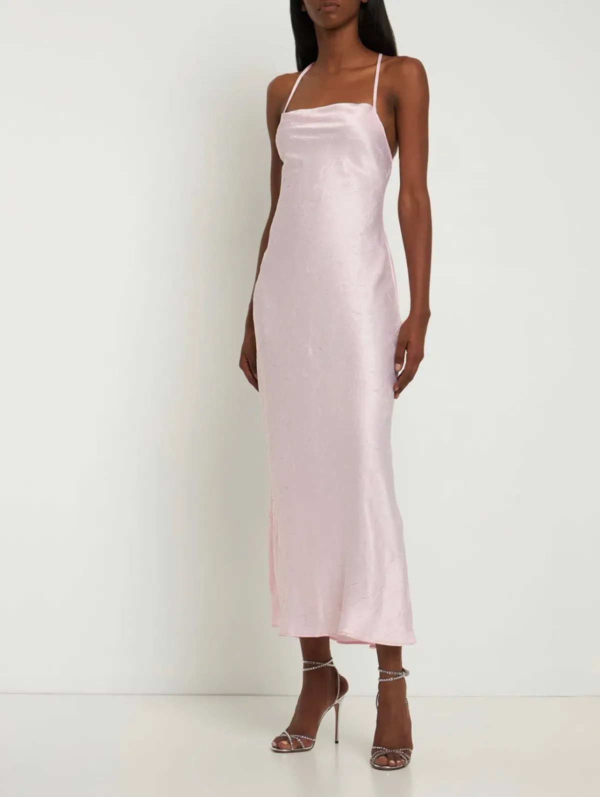 Bec & Bridge Carolina Satin Maxi Dress Pink Size 6 for rent on The Volte - main image