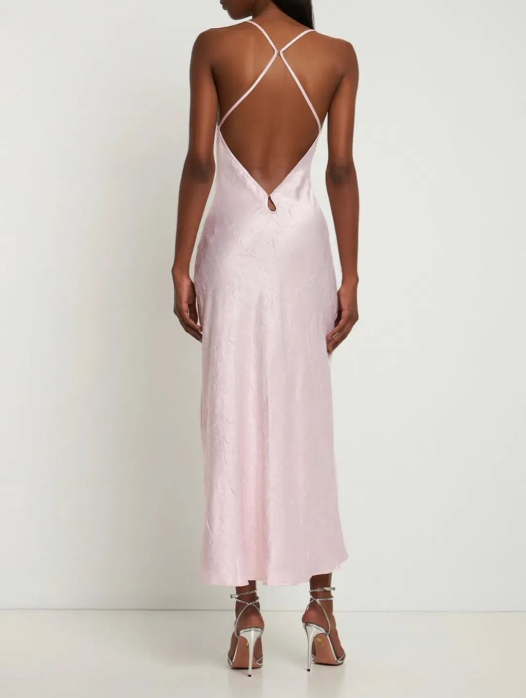 Bec & Bridge Carolina Satin Maxi Dress Pink Size 6 for rent on The Volte - main image