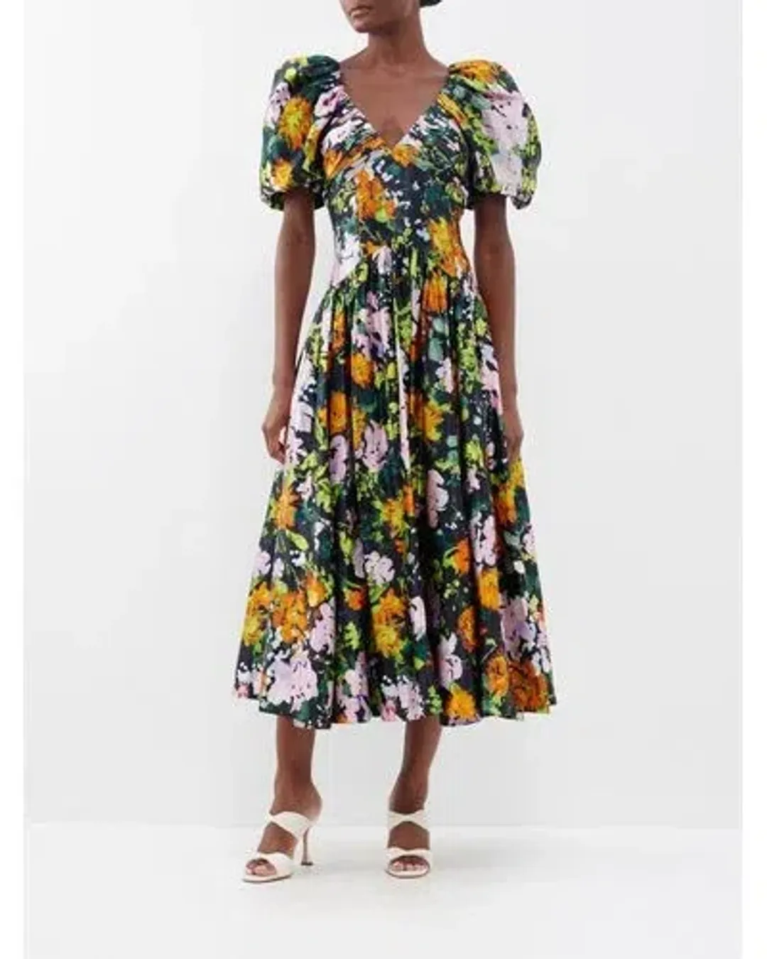 AJE - Gabrielle Plunge Midi Dress Floral - Size 10 for rent on The Volte - main image