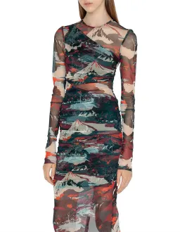 Cue Abstract Landscape Mesh Dress Multi Size AU 12 for rent on The Volte - image 2