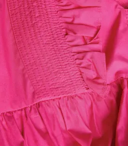 Self-Portrait Ruffled Cotton Poplin Maxi Dress in Pink Size 12 for rent on The Volte - image 3