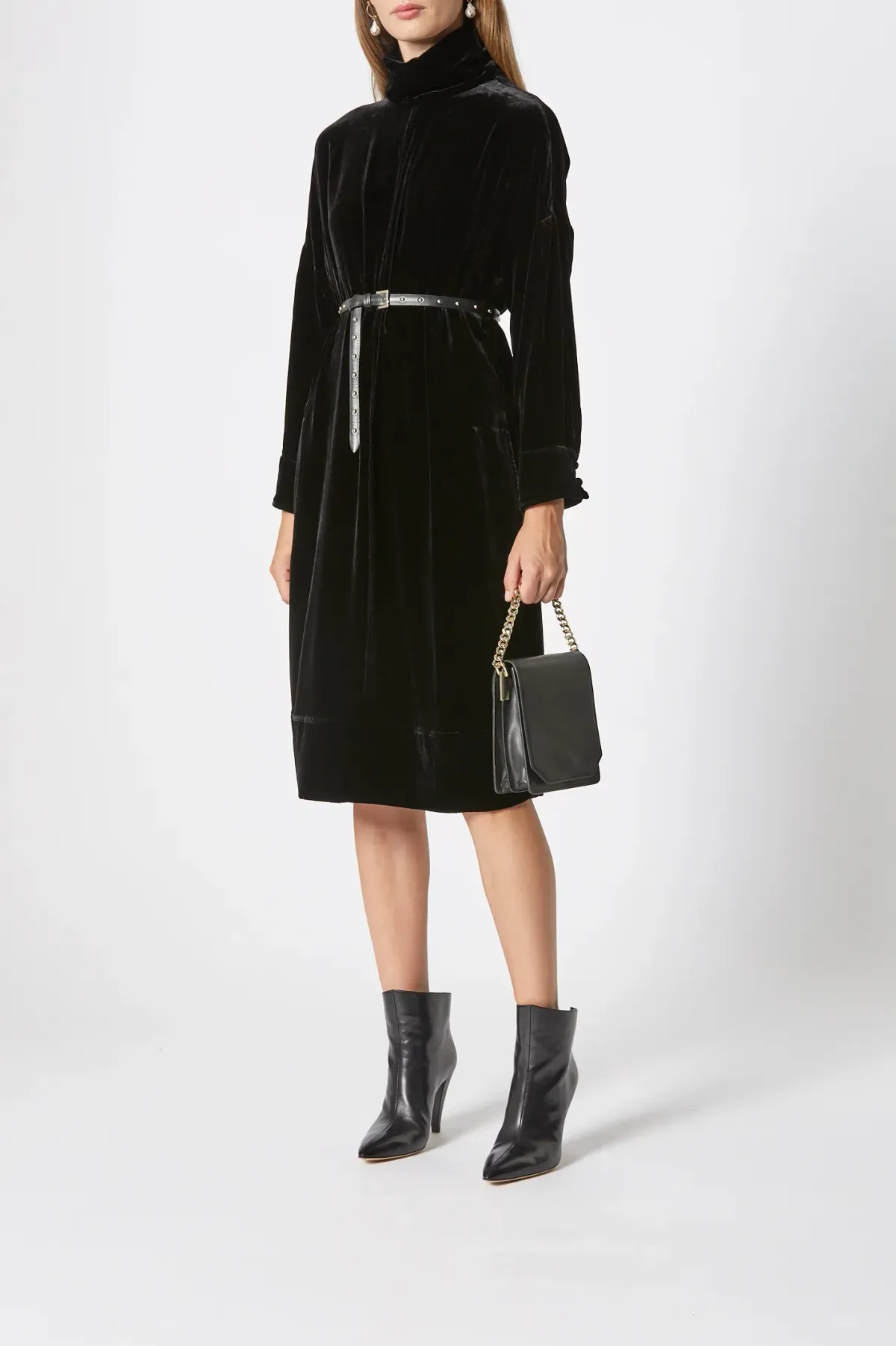 Scanlan Theodore The Velvet Dress in Black in Size 10 for rent on The Volte - main image