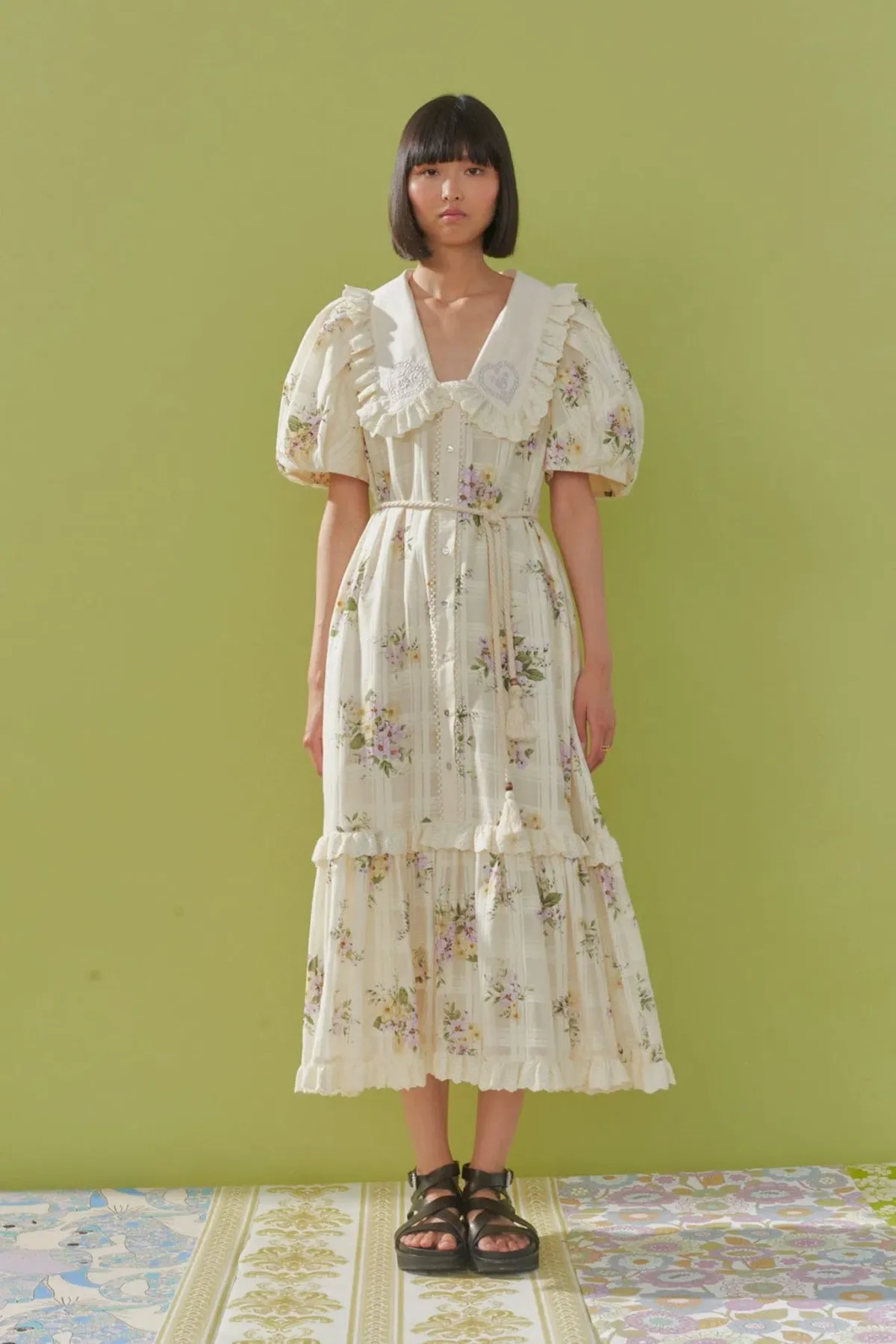 Alemais Margot Midi Dress Floral Size 12 for rent on The Volte - main image