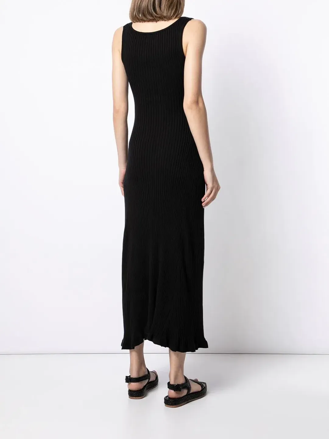 Anna Quan Dido Rib Knit Midi Dress Black Size 8 for rent on The Volte - main image