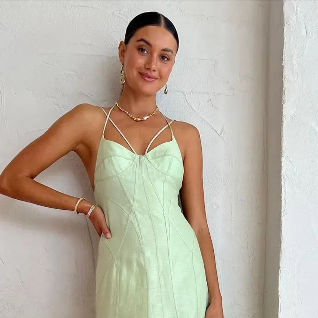 Leo Lin Gina Slip Midi Dress Mint Size 6 for rent on The Volte - main image