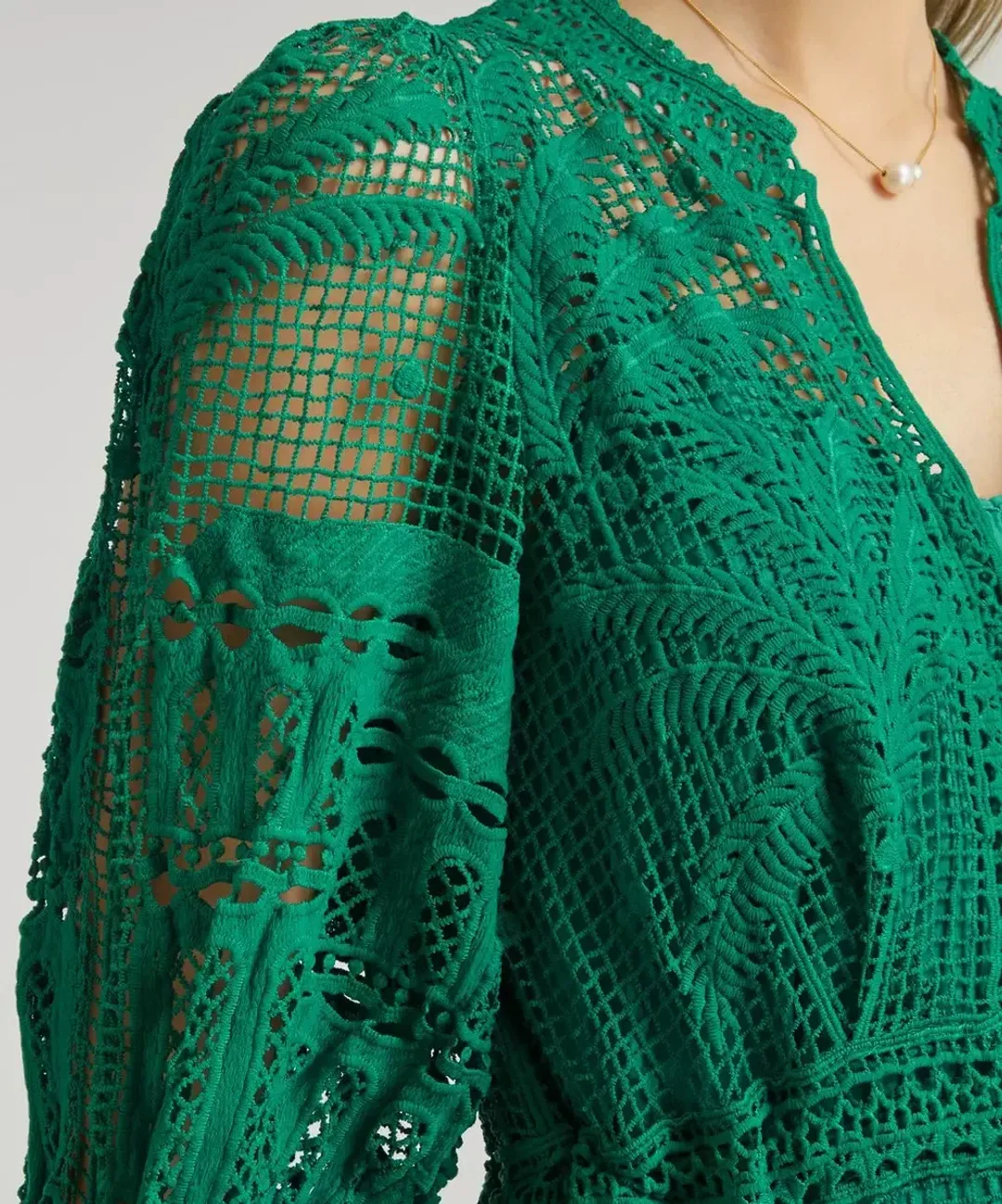 Farm Rio Morada Boa Dress Maxi Dress Green Size 12 for rent on The Volte - main image