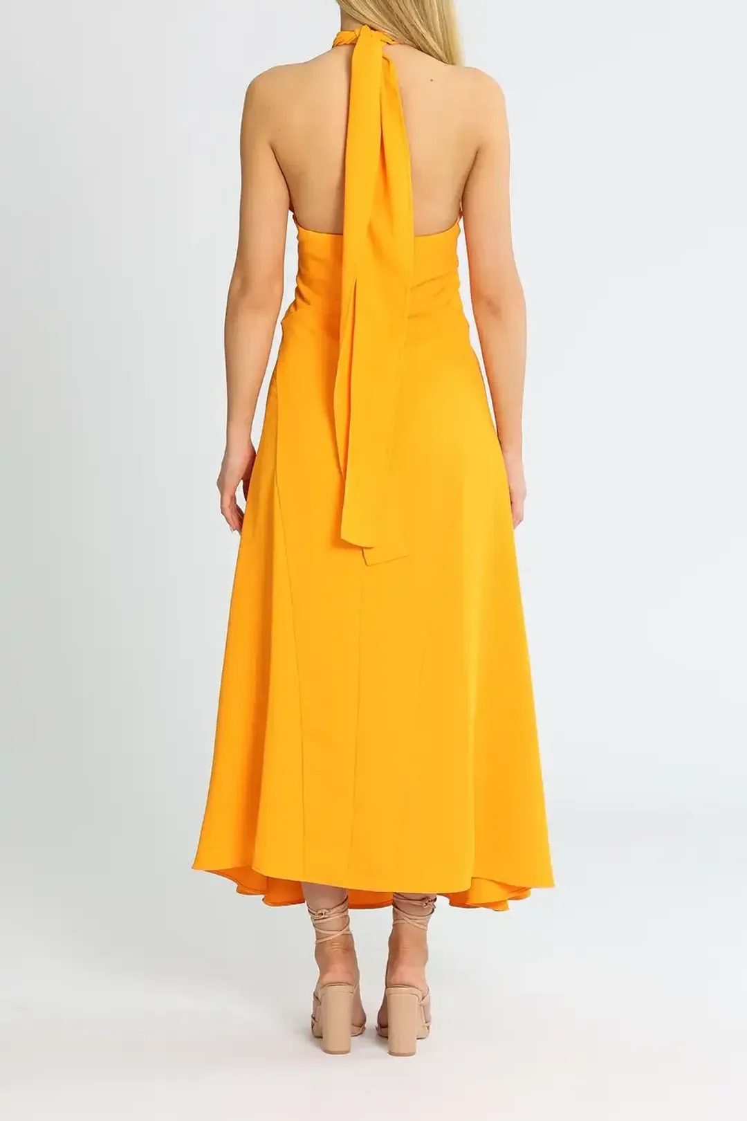 By Johnny Zina Midi Dress Orange Size 12 for rent on The Volte - main image