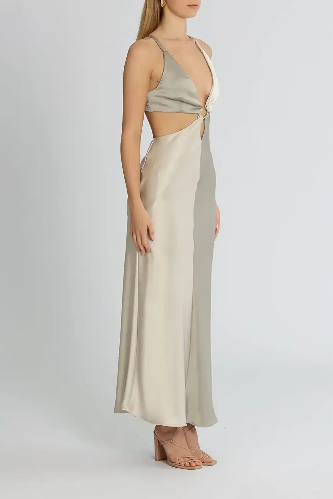 Bec & Bridge Felix Maxi Dress Grey Size 8 for rent on The Volte - main image