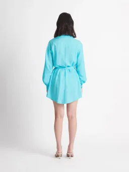 Sheike Envy Shirt Mini Dress Blue Size 14 for rent on The Volte - image 3