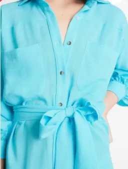 Sheike Envy Shirt Mini Dress Blue Size 14 for rent on The Volte - image 2
