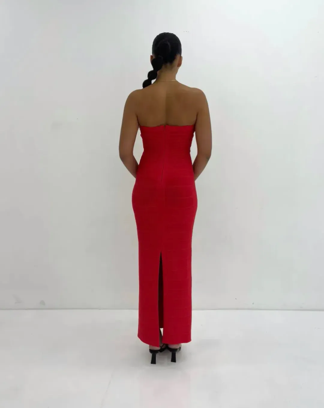 Herve Leger Strapless Gown Red Size S / AU 8 for rent on The Volte - main image