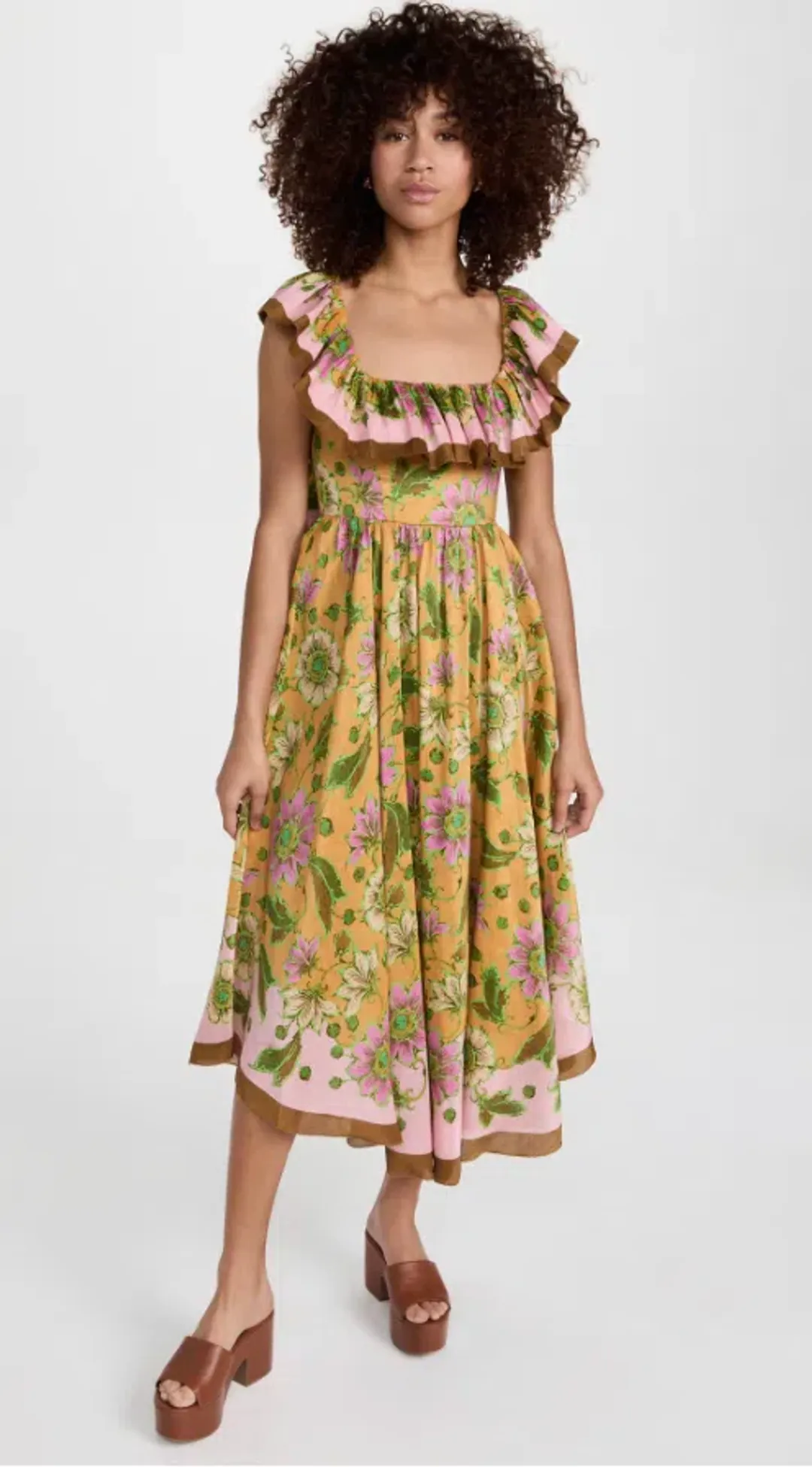Alemais Winnie Ruffle Midi Dress Floral Size 10 for rent on The Volte - main image