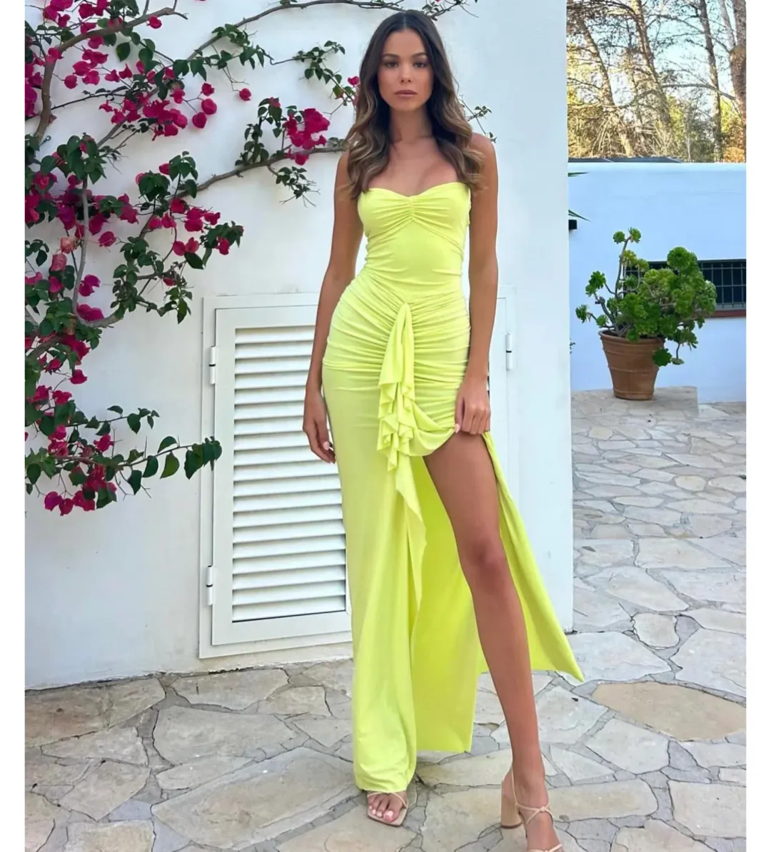 Natalie Rolt Shontae Gown Citron Size 1/AU 8 for rent on The Volte - main image