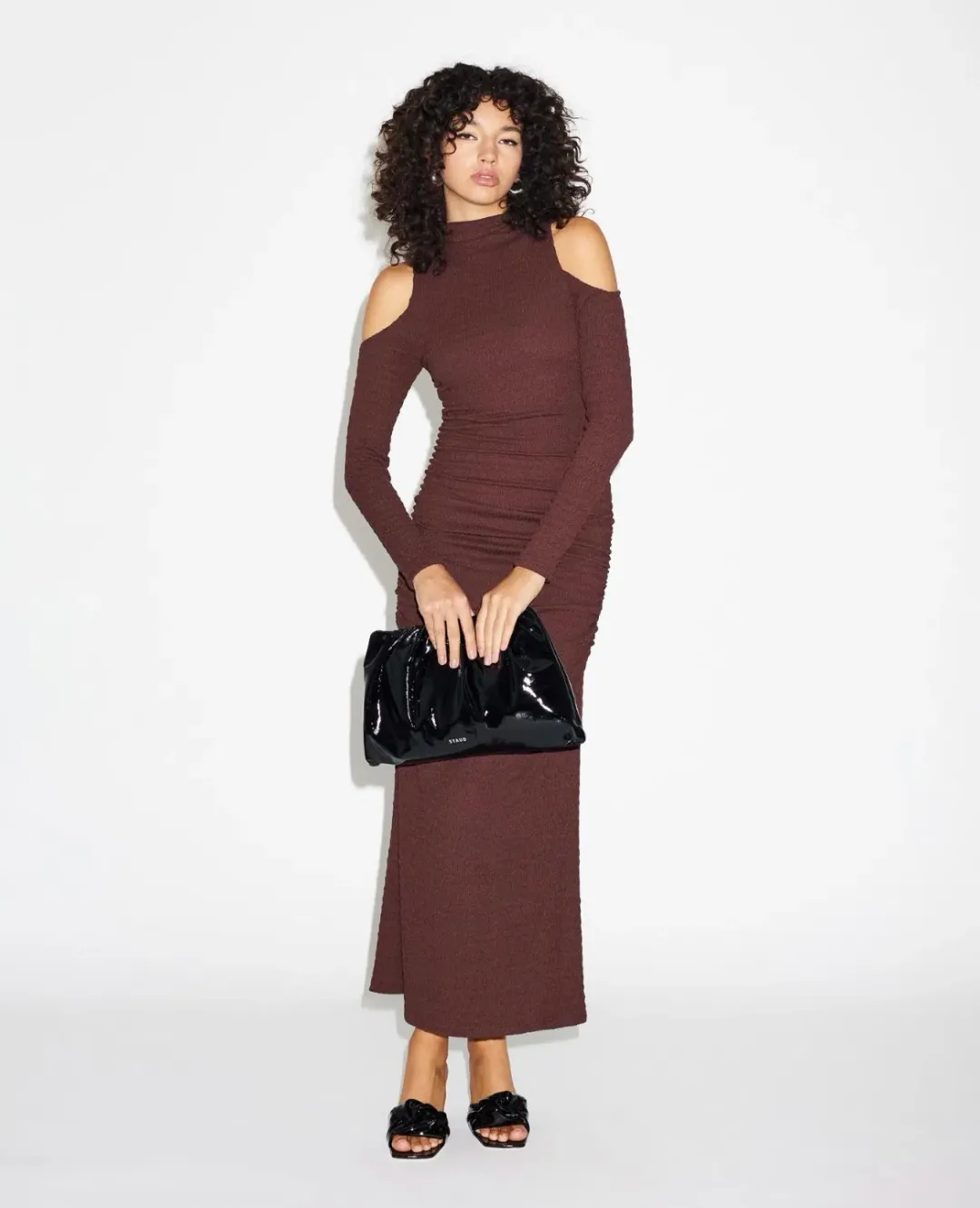 Lover Kienna Textured Dress Brown Size AU 10 for rent on The Volte - main image