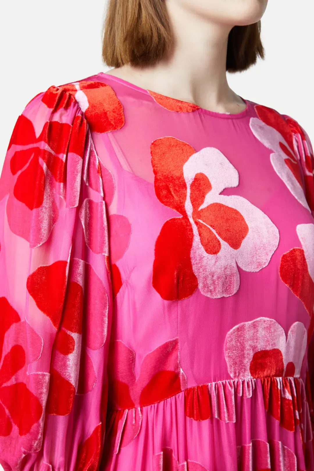 Gorman Pansy Devore Dress Maxi Pink Size AU 12  for rent on The Volte - main image