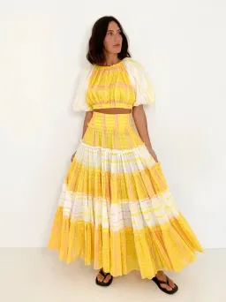 Aje Wilderness Crop Top & Skirt Set Yellow Check Size 10/12 for rent on The Volte - image 2