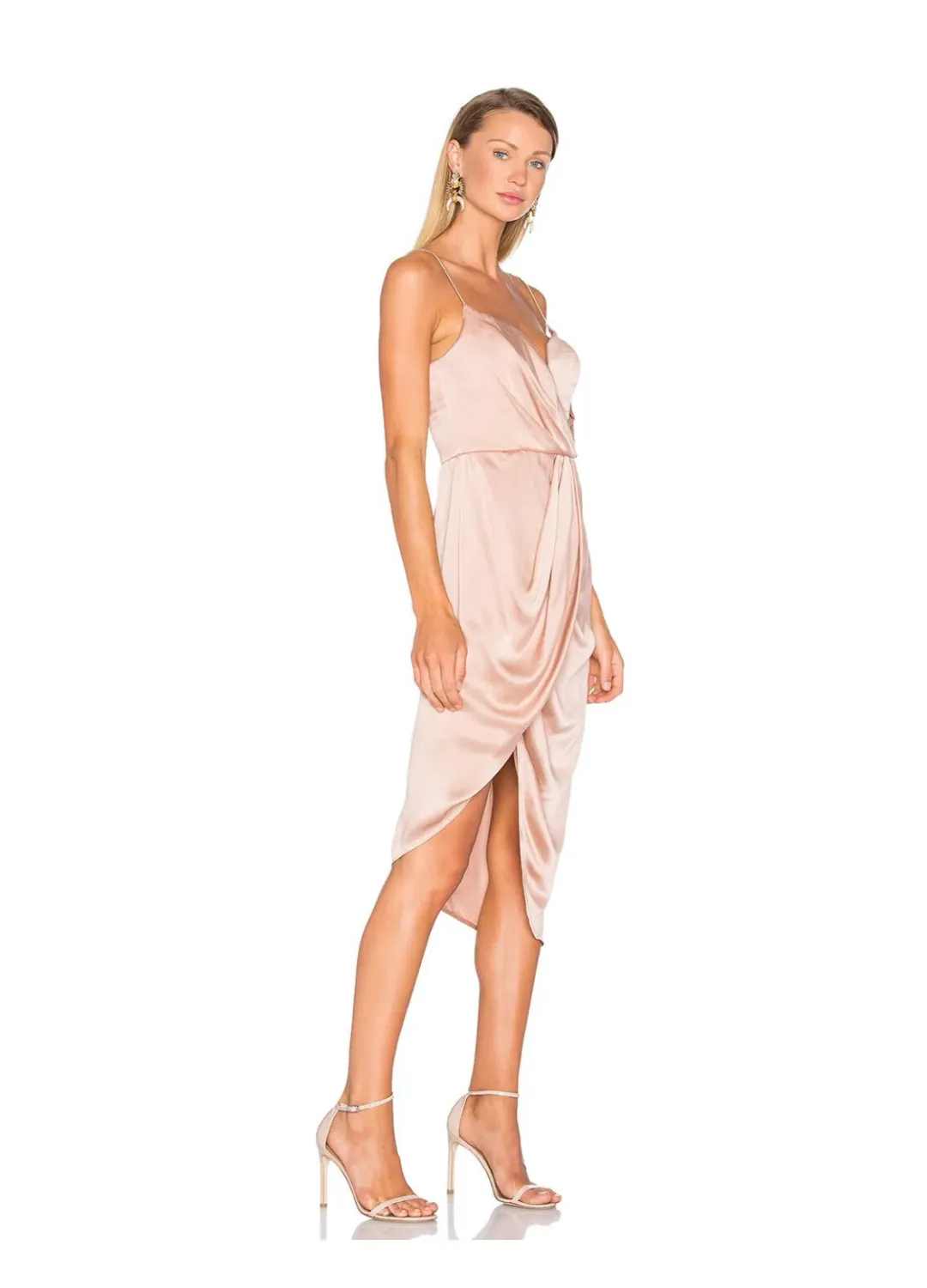 Zimmermann Sueded Silk Plunge Dress Peony Size AU 10 for rent on The Volte - main image
