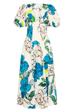 AJE Pedestal Corseted Midi Dress Cool Camellia  Size 8  for rent on The Volte - image 3