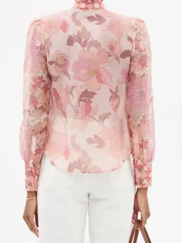 Zimmerman Concert Ruffle Linen And Silk Blend Pink Size 2 / AU 14 for rent on The Volte - image 4