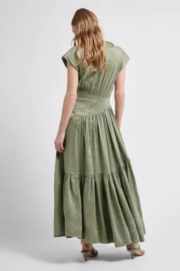 Aje Midi Reflection Dress In Oakmoss Size AU 6 for rent on The Volte - image 5