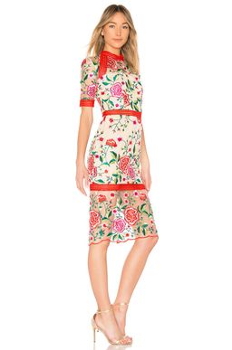 Vone Mira Dress Floral Embroidery Red Size AU 6 for rent on The Volte - image 2