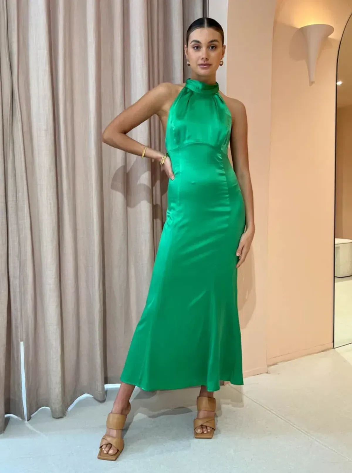 Hansen and Gretel Vivienne Dress in Fern Green Size AU 12 for rent on The Volte - main image
