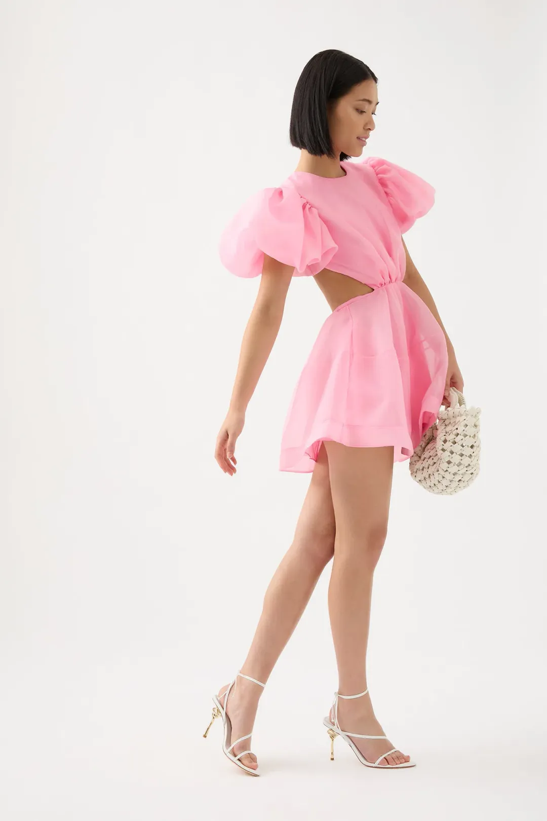 Aje Simplicity Cut Out Mini Dress Ballet Pink Size AU 6 for rent on The Volte - main image