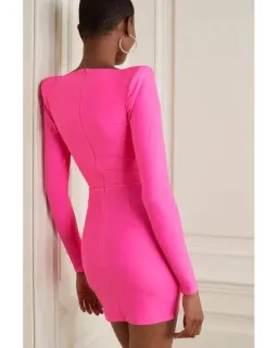 Alex Perry Howell Stretch Jersey Mini Pink Neon Dress Size AU 6 for rent on The Volte - image 2