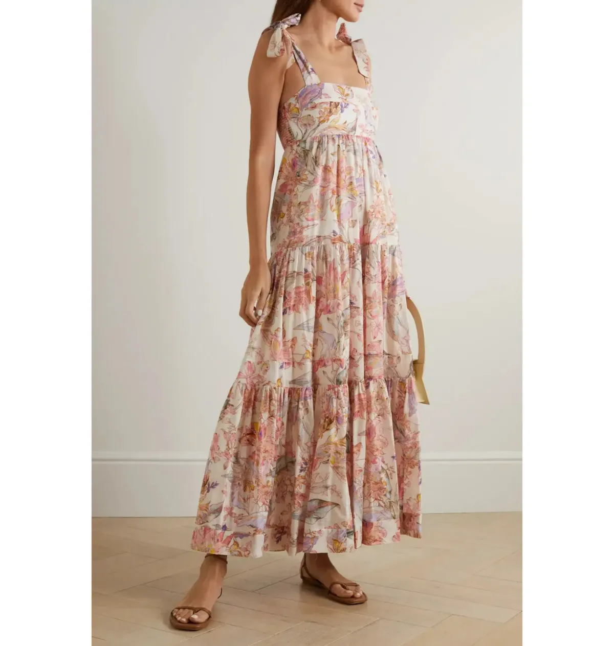 Zimmermann Cira Tiered Cotton-voile Midi Dress Floral-Print Size 1 / AU 10 for rent on The Volte - main image