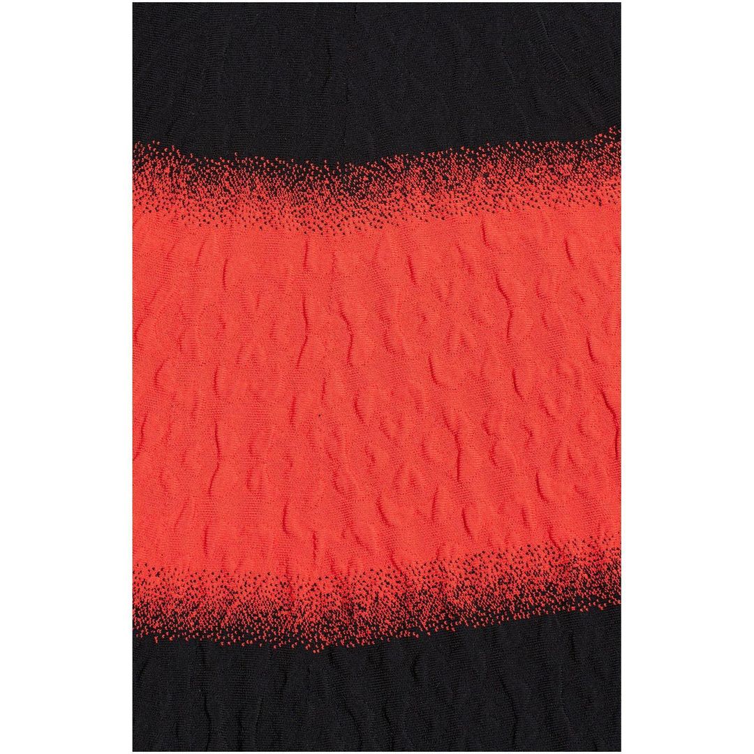 Alexander McQueen Red and Black Textured Fit & Flare Dress size 8 for rent on The Volte - main image