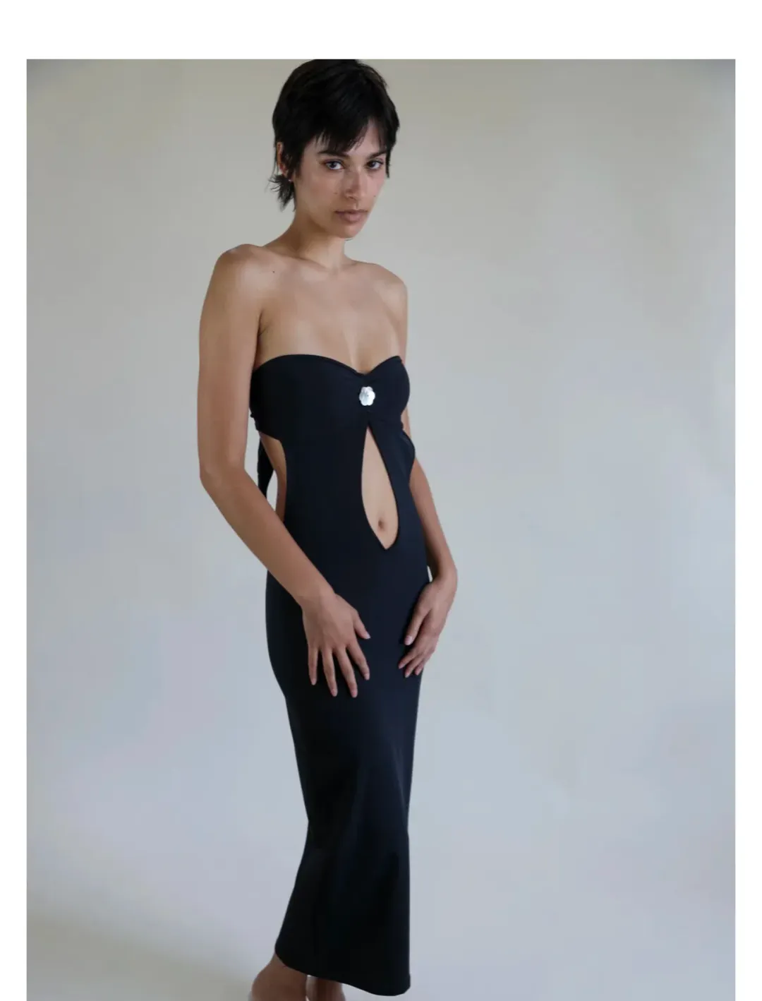 BUCI NYC Long Flower Dress Black Size 6 for rent on The Volte - main image