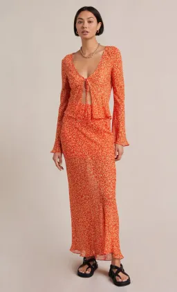 Bec & Bridge Cheri Long Sleeve Top in Orange Size 16 for rent on The Volte - image 1