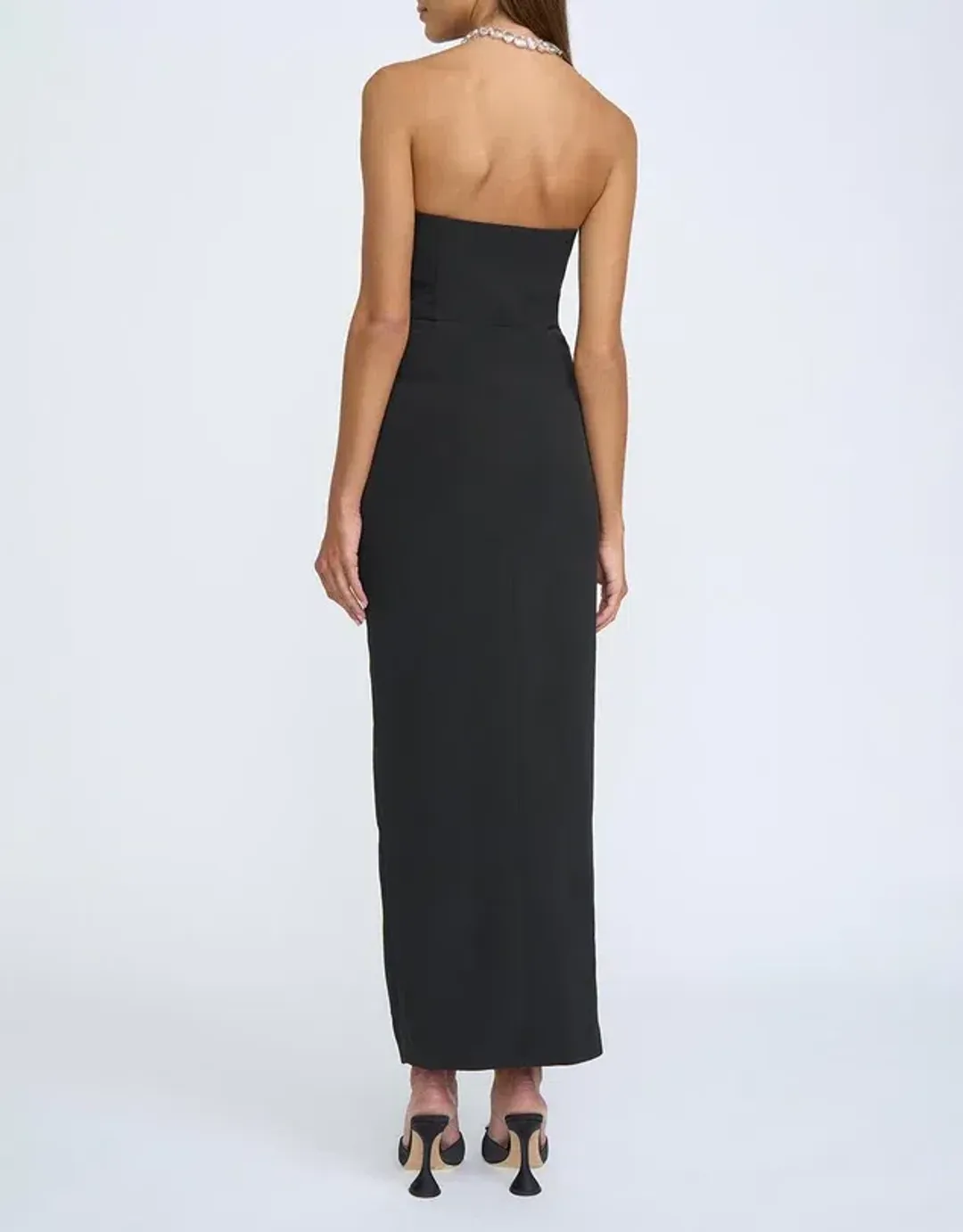 By Johnny Diamond Strapless Split Dress Black Size 8  for rent on The Volte - main image