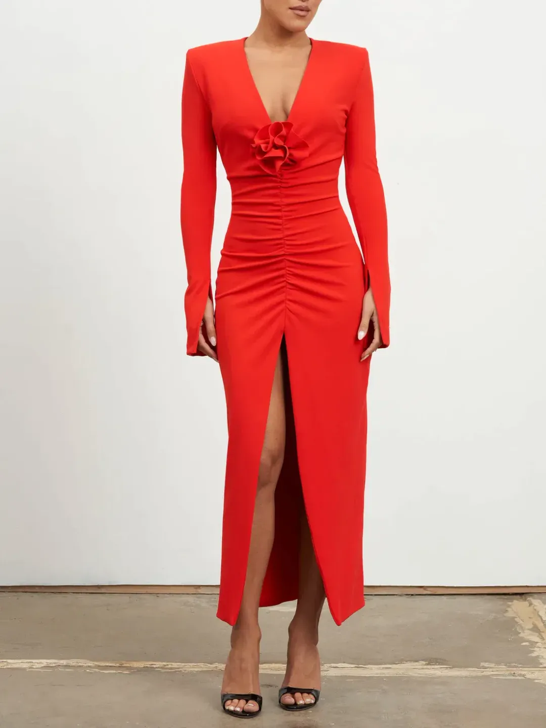 Effie Katz Rosita Midi Dress Red Size 10 for rent on The Volte - main image