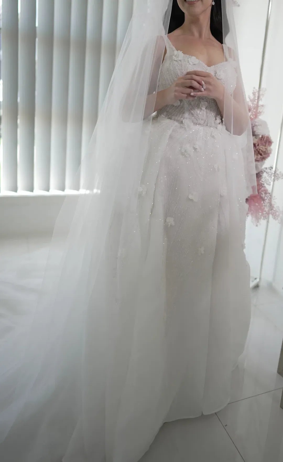 Pallas Couture Inspired Wedding Dress White Size 8  for rent on The Volte - main image