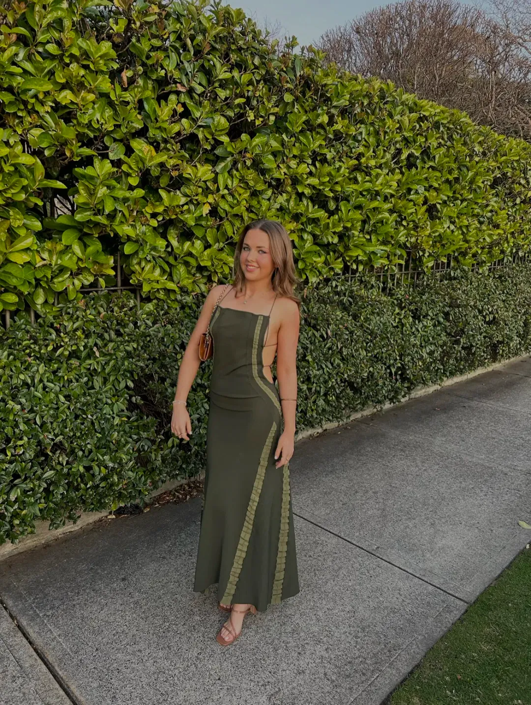 Jacquemus Maille Slip Maxi Dress Green Size 8 for rent on The Volte - main image