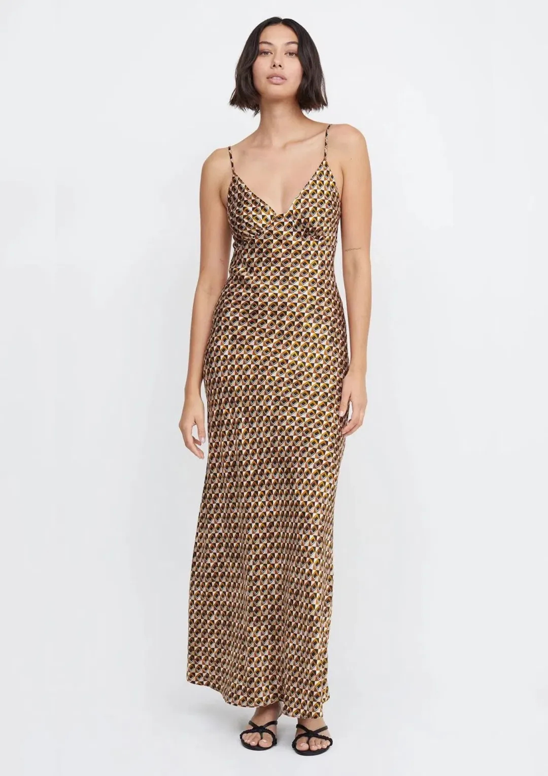 Bec & Bridge Amber V Maxi Dress Multi Print Size 8 for rent on The Volte - main image