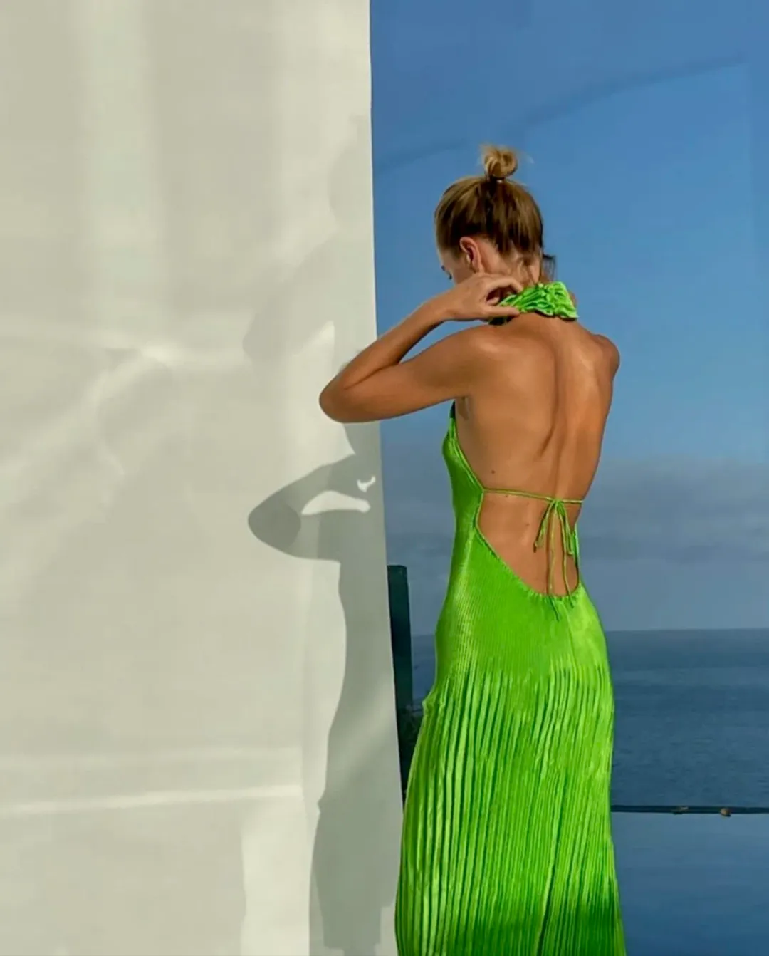 L'IDEE Soirée Klum Gown Lime Green Size 6 for rent on The Volte - main image